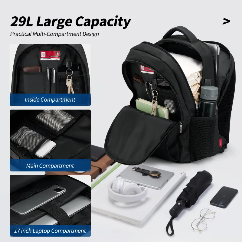 OIWAS Waterproof Laptop Backpack with USB Port 4