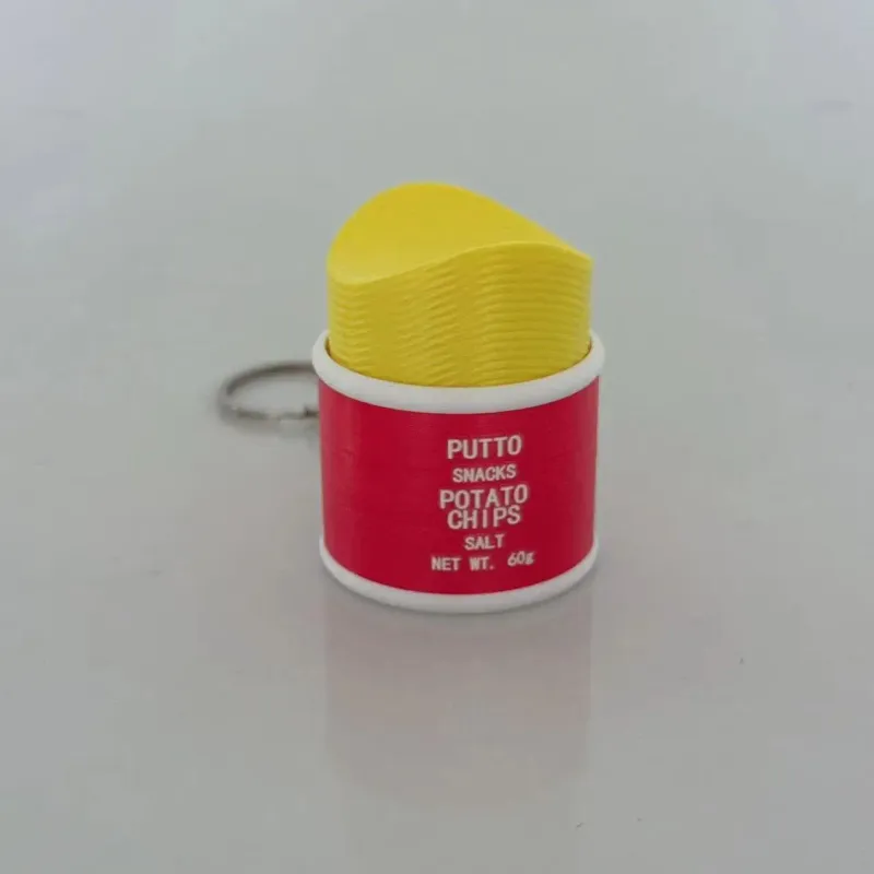 3D Printed Potato Chip Clicker Fidget Toy Keychain 5