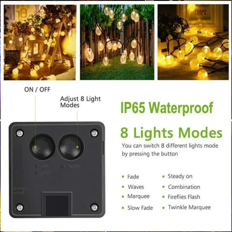 Solar Crystal Fairy String Lights 6