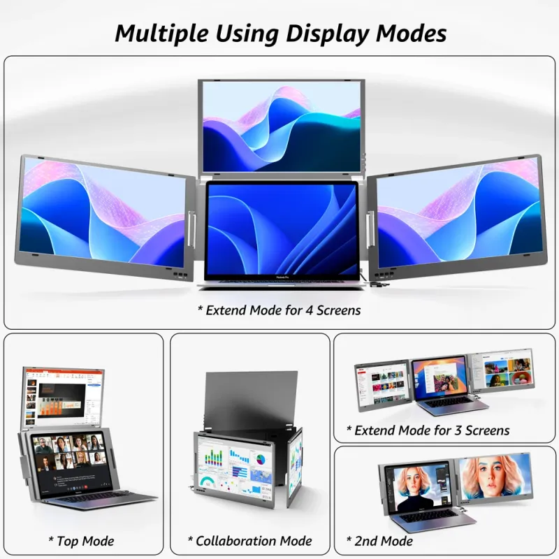 15.6" Portable Triple Screen Laptop Extender 2