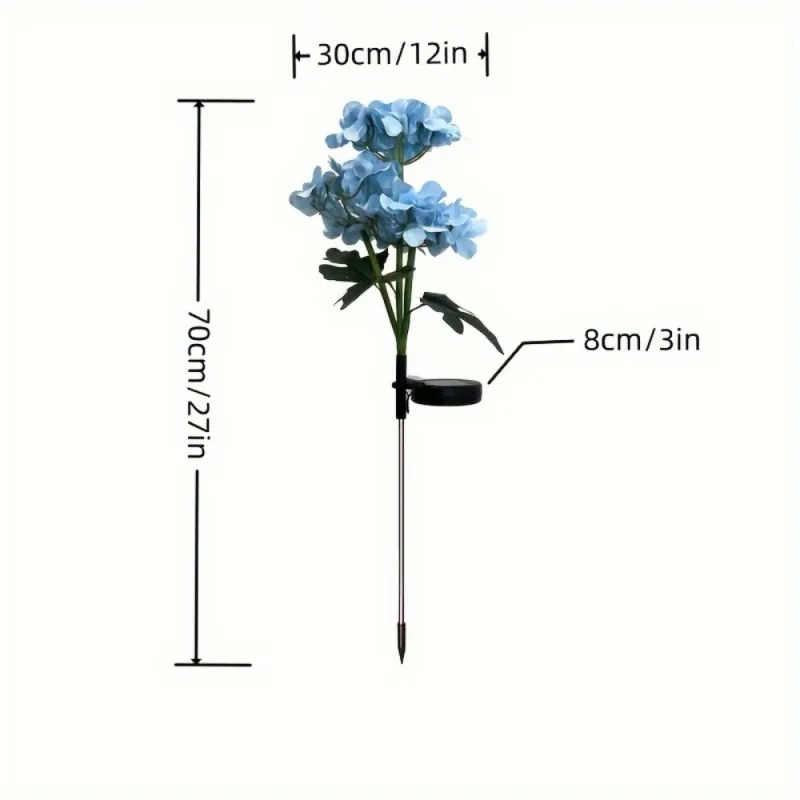 Solar Blue Hydrangea Garden Lights 6