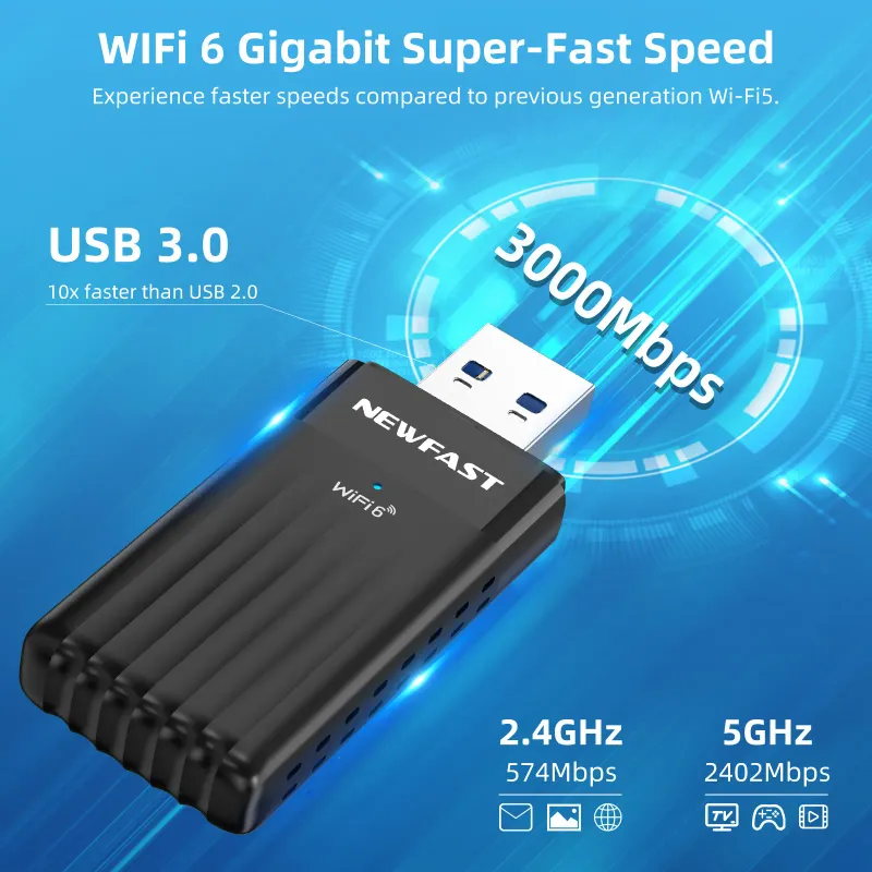 Newfast WiFi 6 USB 3.0 Adapter 6