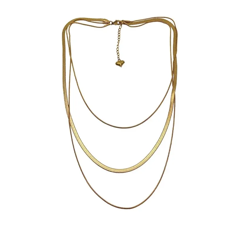OIMG 3-Layer Gold Snake Chain Necklace 6