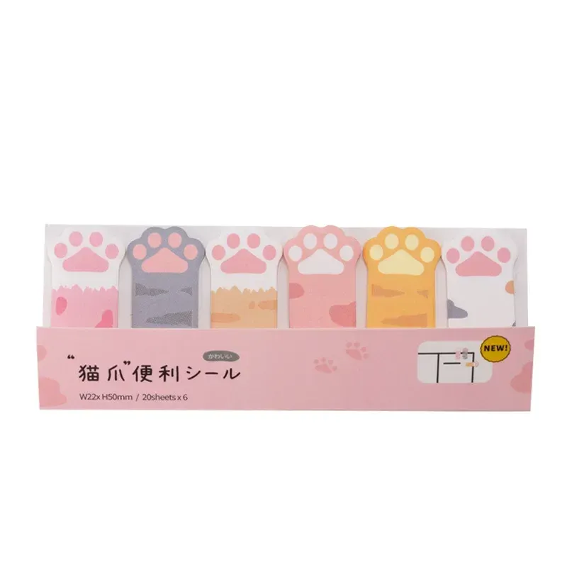 Kawaii Cat Paw Sticky Notes Set 5