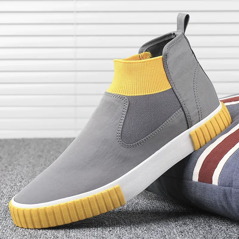 High Top Canvas Slip-On Sneakers for Men 6