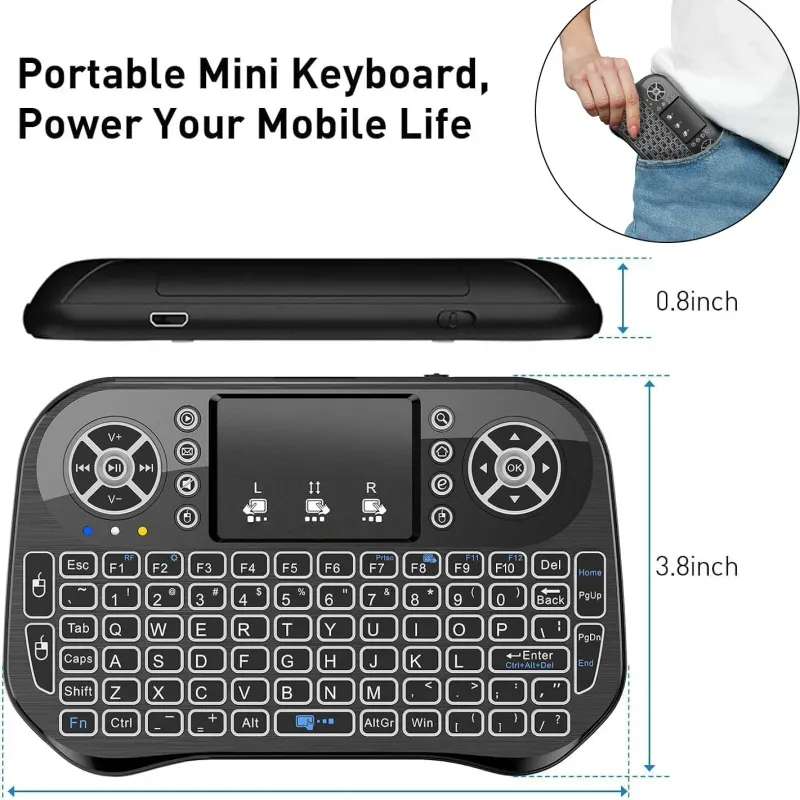 IPazzPort Mini Keyboard & Touchpad Mouse Combo 6