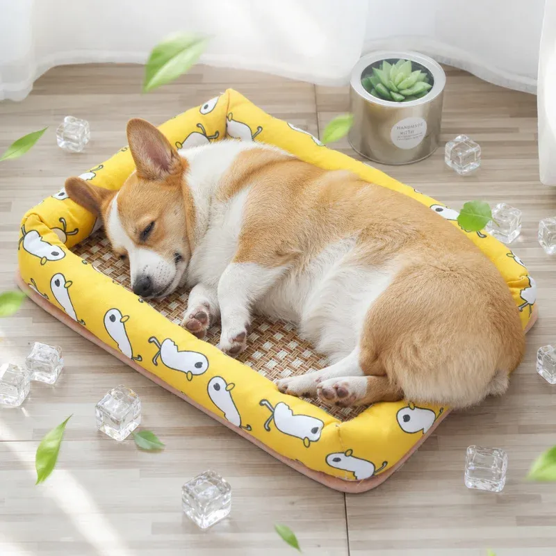 Summer Linen Rattan Pet Cooling Mat 4