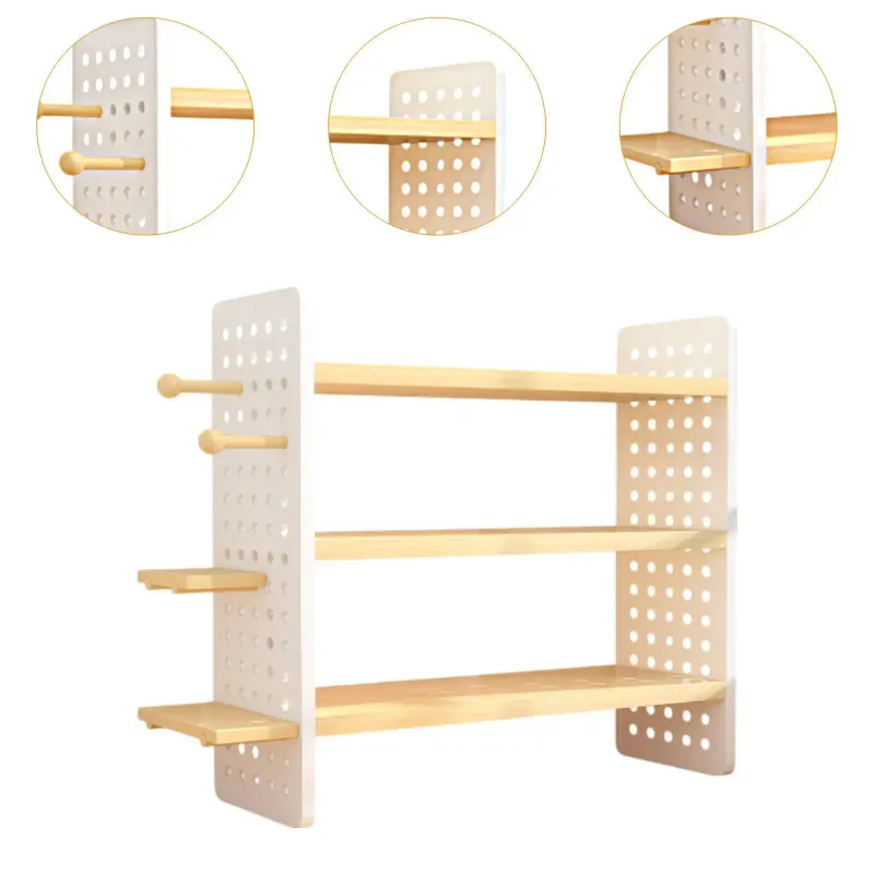 3-Tier Wood Desktop Organizer Rack 3