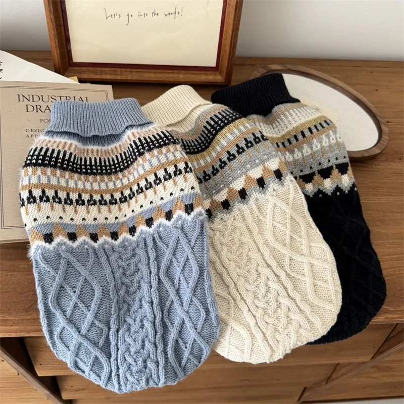 Winter Wool Knit Dog Sweater 1