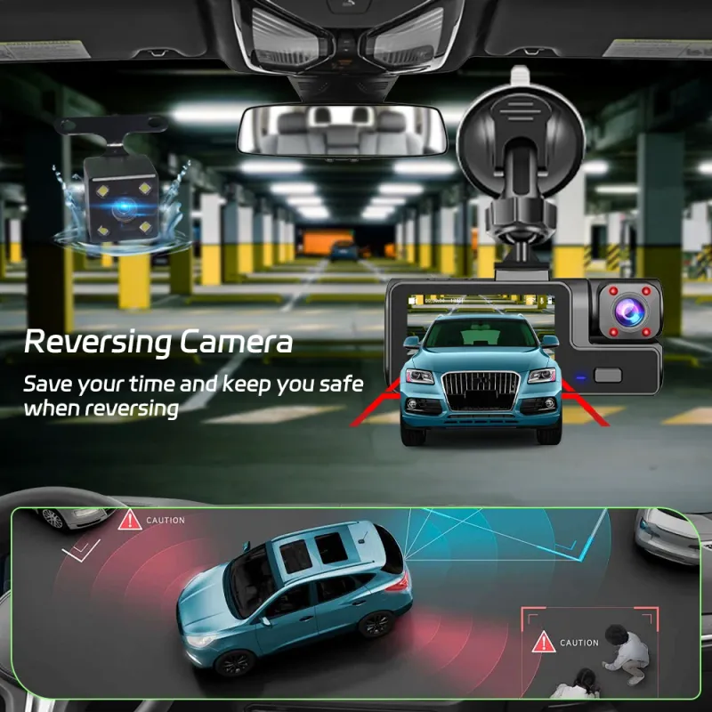 3-Channel WIFI Dash Cam 1080P HD 5