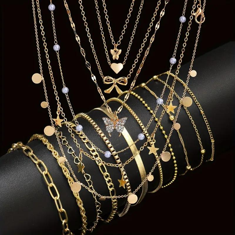 17-Piece Minimalist Vintage Jewelry Set for Women 1