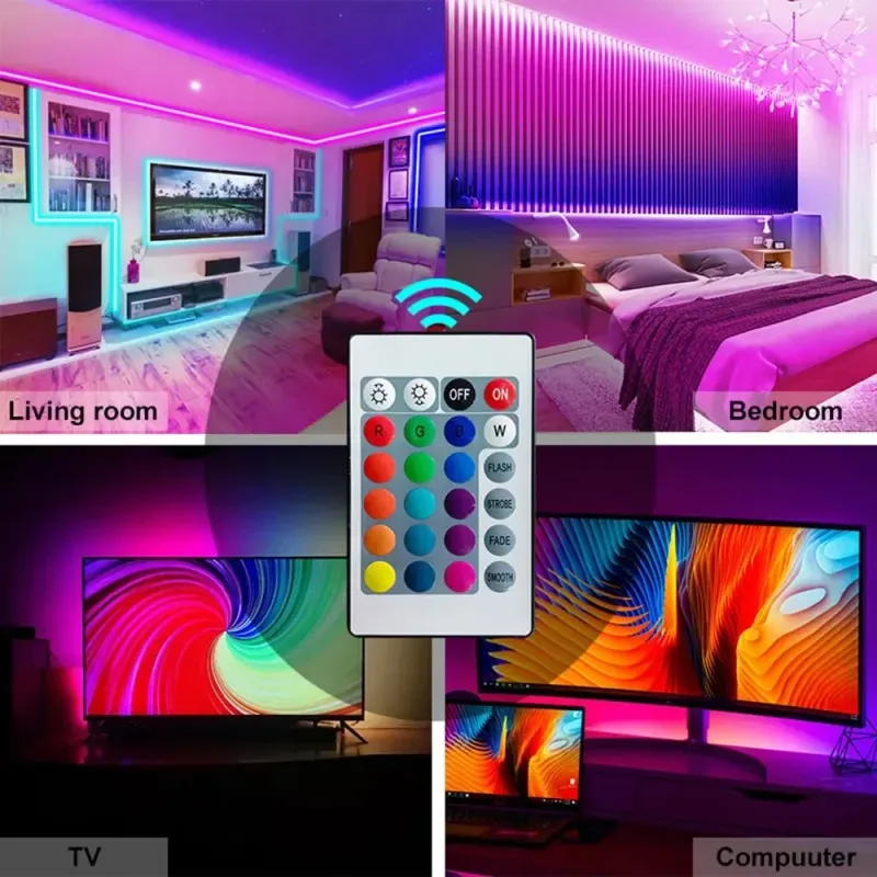 USB RGB LED Strip Light with Bluetooth Remote 6