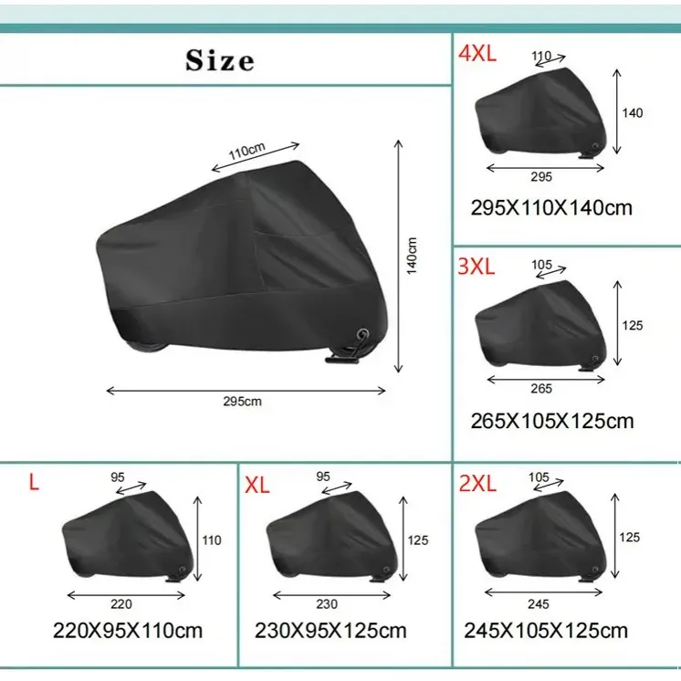 420D Waterproof Motorcycle Cover 6