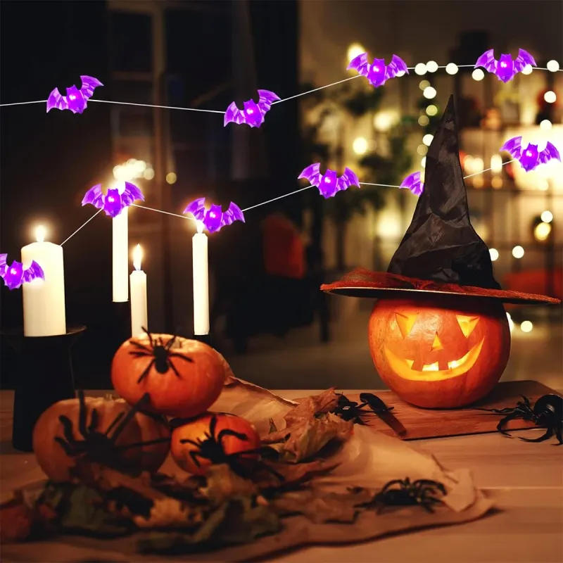Purple Bat LED Copper Wire String Lights 4
