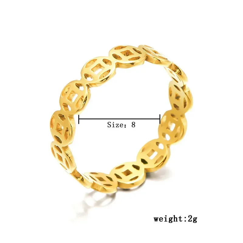 Adjustable Coin Chain Stackable Ring 6