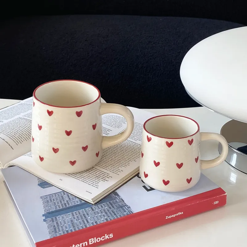 Cute Heart-Shaped Ceramic Coffee Mug 3