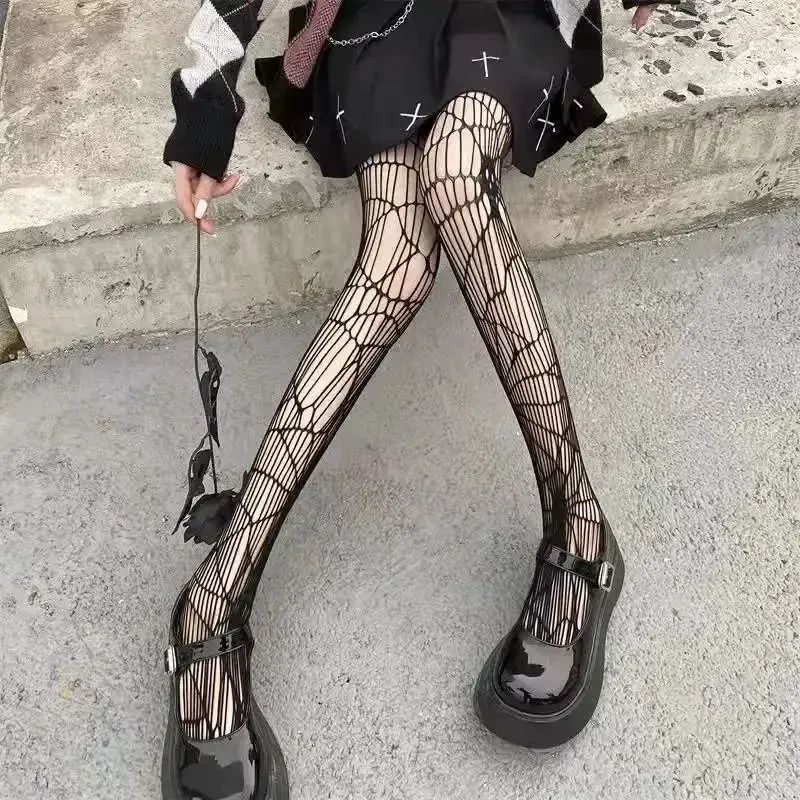 Gothic Skull Hollowed Out Tights 4