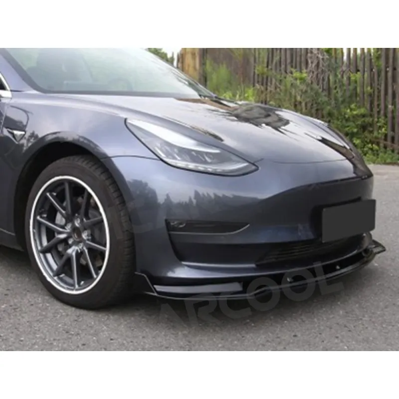 Carbon Look Tesla Model 3 Bumper Lip Splitters 6