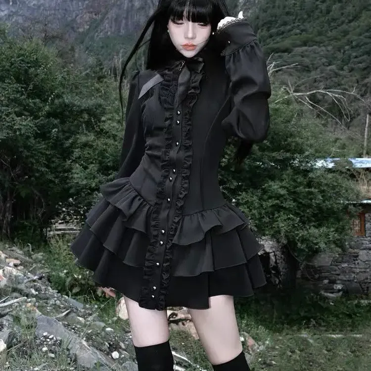 Gothic Lace Y2K Mini Dress 3