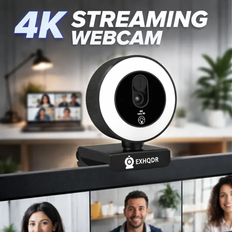 EXHQDR 4K Webcam with Ring Light 3