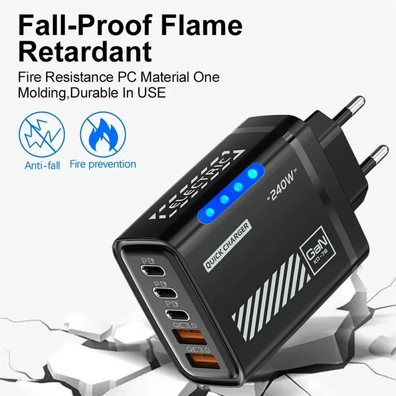 240W GaN 5-in-1 USB C Desktop Charger 2