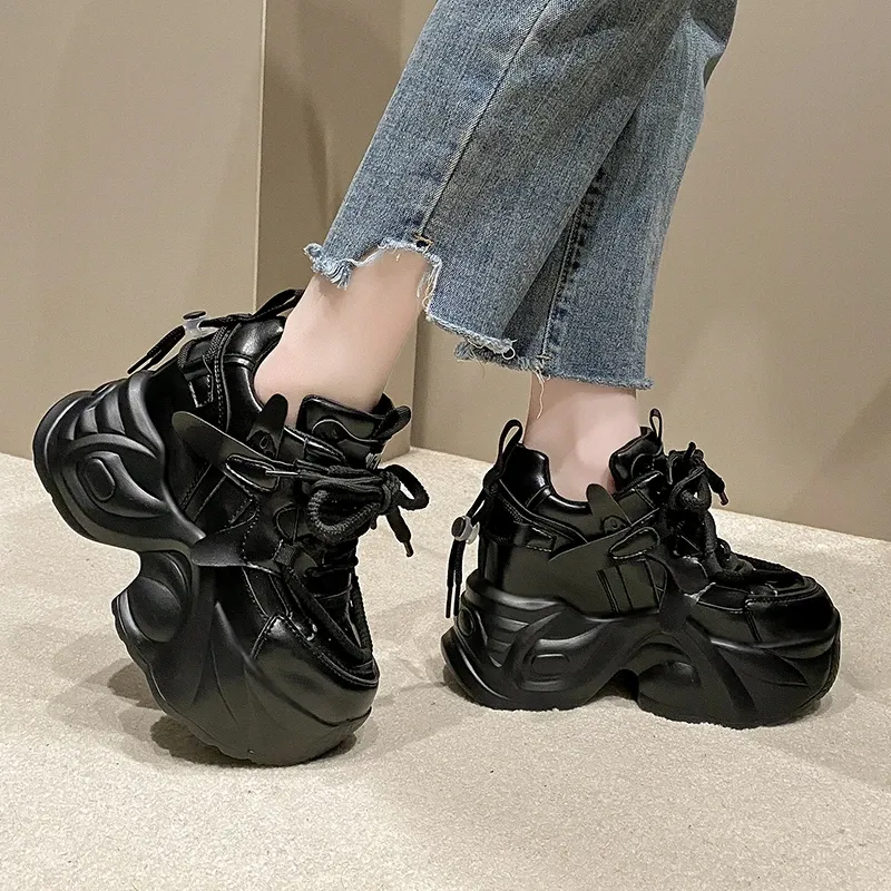 Women's Chunky Platform Sneakers - 9.5CM Sole 5