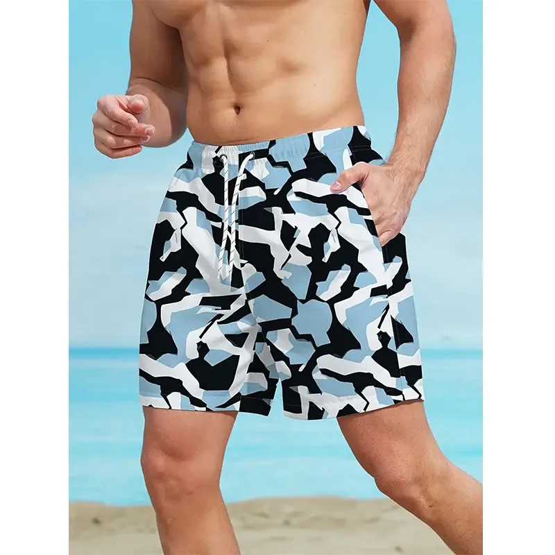 3D Leopard Camo Quick Dry Beach Shorts 6