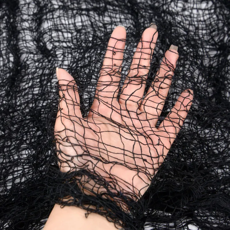 Black Gauze Halloween Spider Web Decor 5