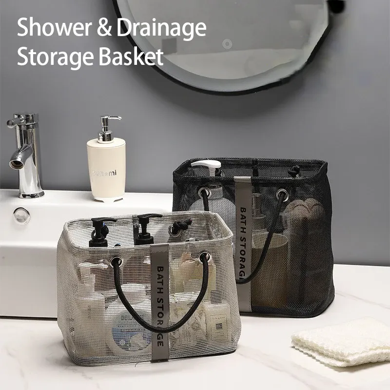 Collapsible Mesh Travel Toiletry Basket 1