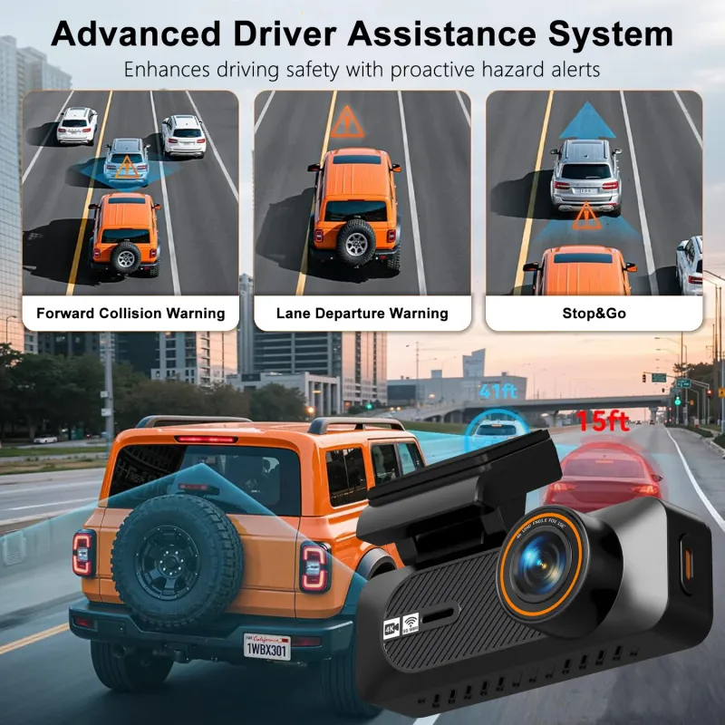 4K Dual Lens WiFi Car Dash Cam 3
