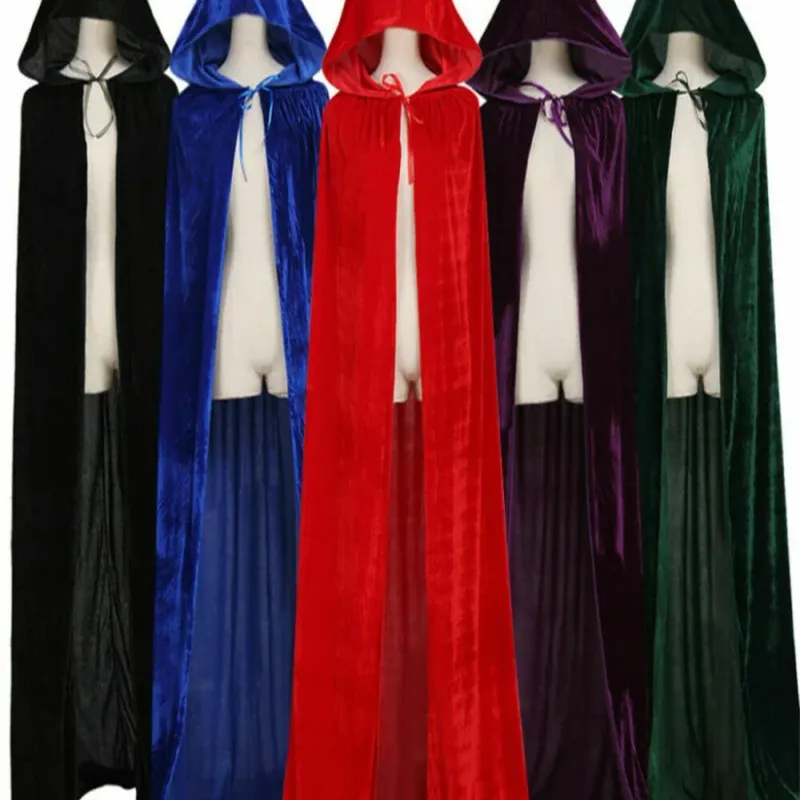 Gothic Velvet Hooded Halloween Cloak 6