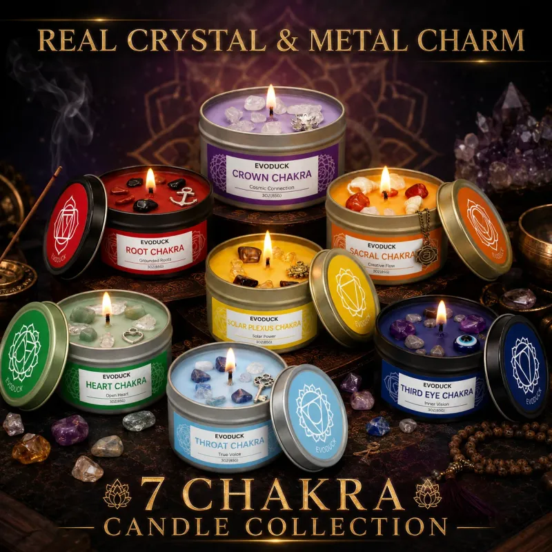 7 Chakra Crystal Soy Wax Candle Gift Set 2