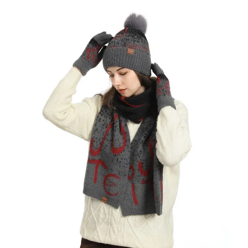 Women's Winter Beanie Scarf & Gloves Set 5