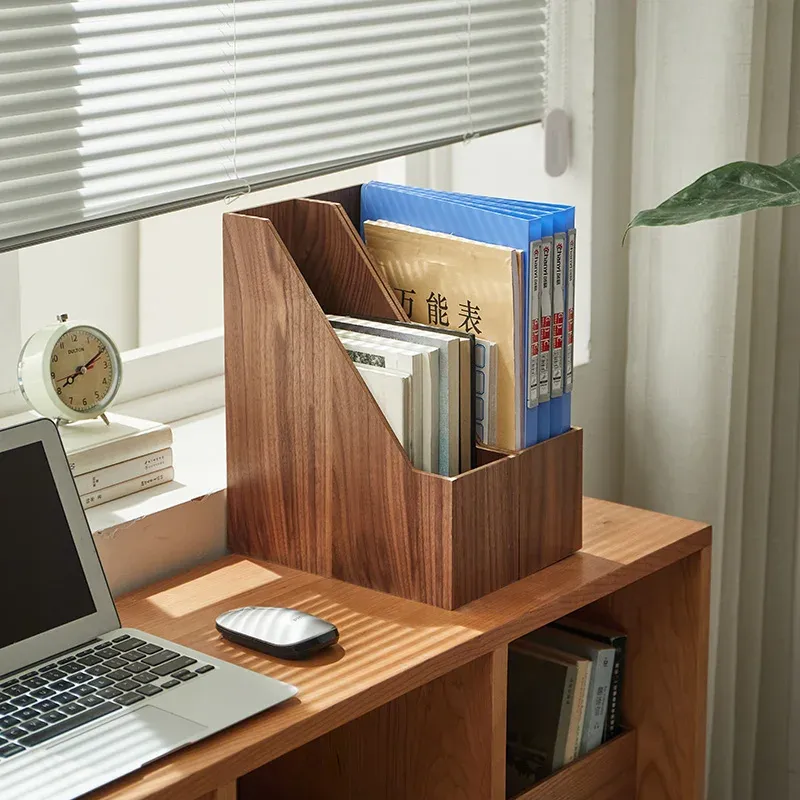 Wood Desktop Organizer Vertical File Holder 4
