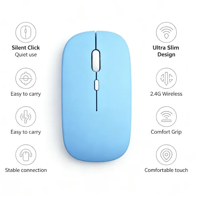 HTMCK Bluetooth Silent Wireless Mouse 4