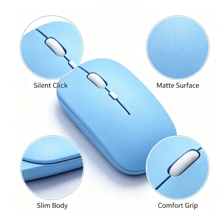 HTMCK Bluetooth Silent Wireless Mouse 3