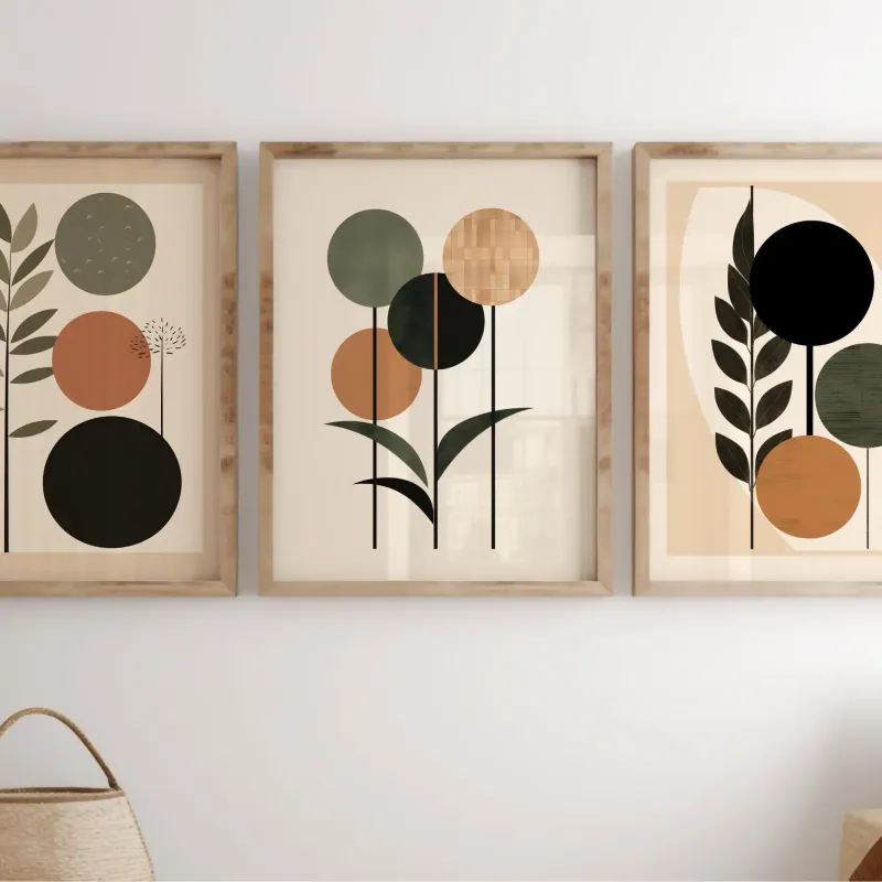 Botanical Leaf Canvas Wall Art Set 2