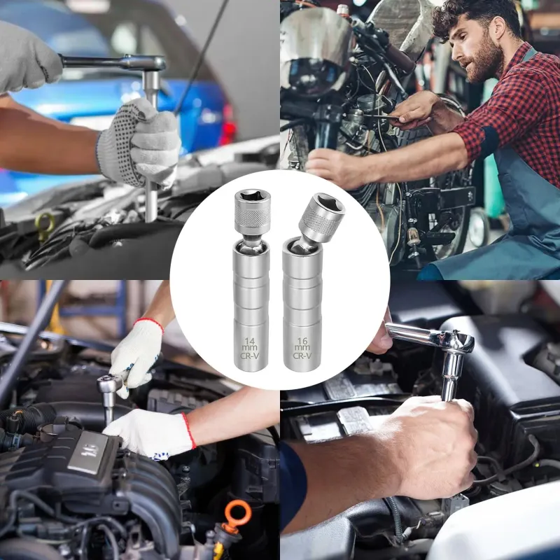 14mm/16mm Flexible Magnetic Spark Plug Wrench Set 4