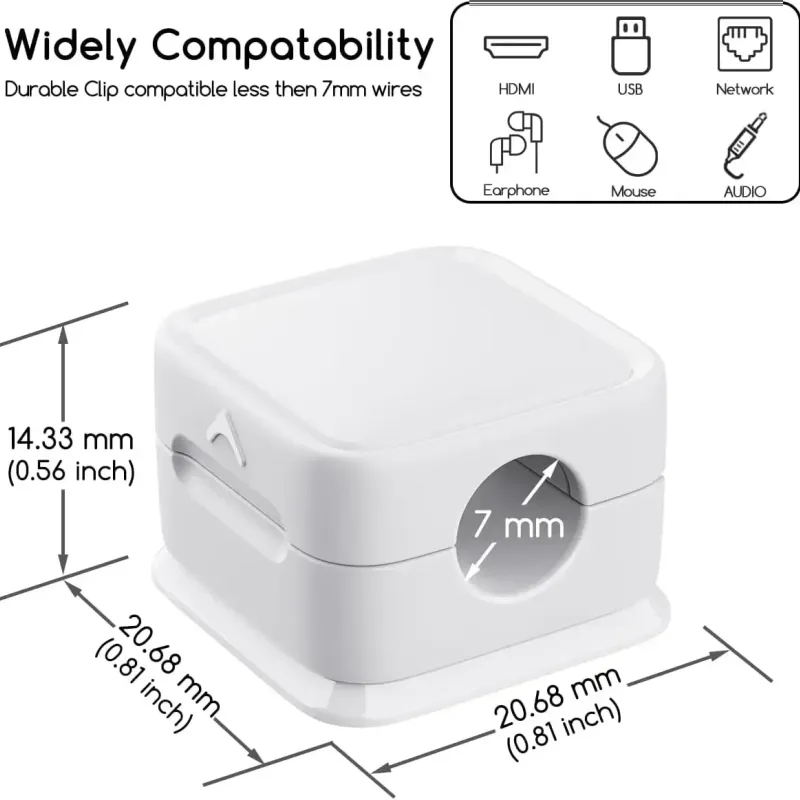 6-Pack Magnetic Cable Clips & Organizers 6