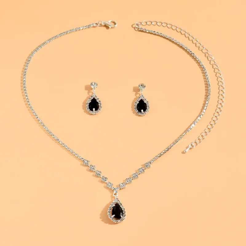 Luxury Zircon Stud Earrings & Necklace Set 6