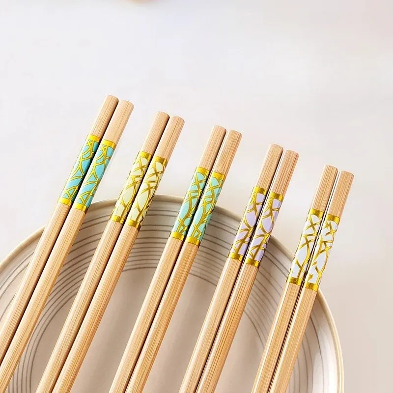 Marble-Patterned Bamboo Chopsticks Set 5