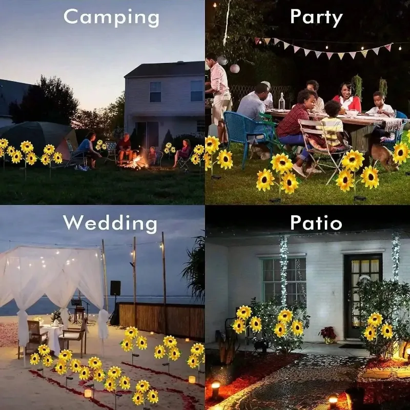 Solar Sunflower Stake Lights 3