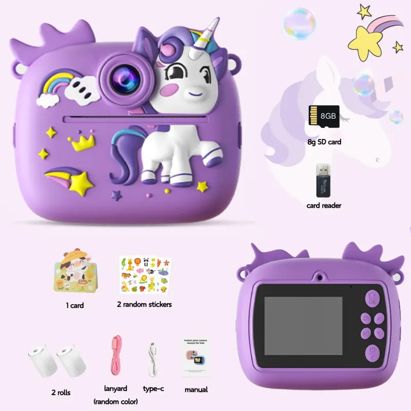 Kids Instant Print Camera Purple 1