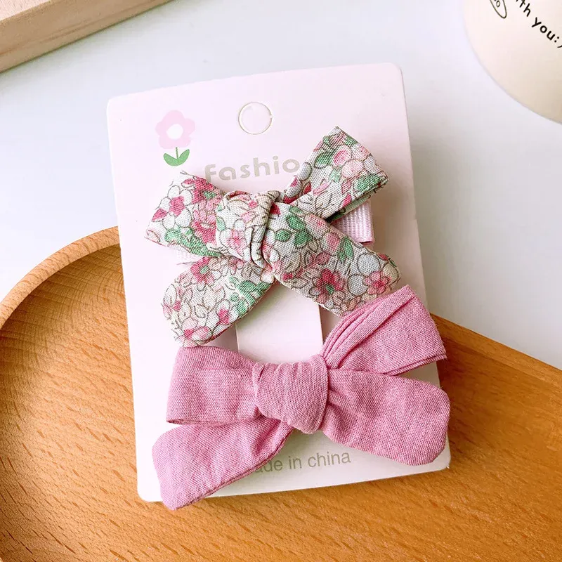 Pink Boho Hair Set - Floral Bow Clip & Scrunchie 6