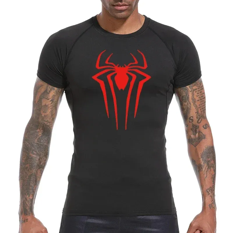Spider Print Compression Shirt Men 6