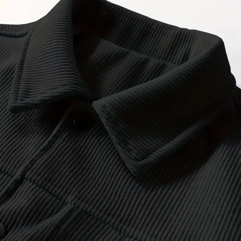 Men's Black Corduroy Trucker Jacket 4