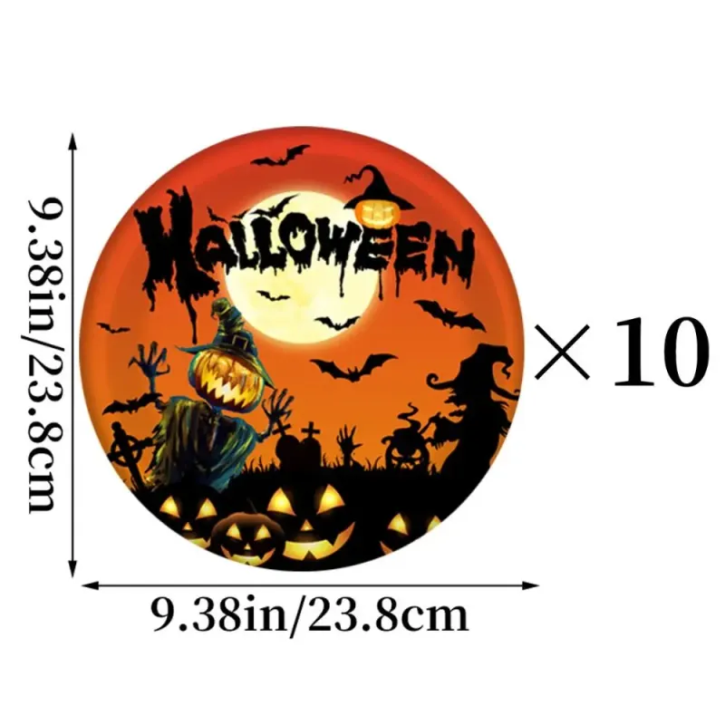 Halloween Pumpkin Bat Tableware Set 10pcs 1