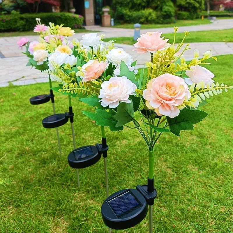 Solar Hibiscus Flower Lights 4