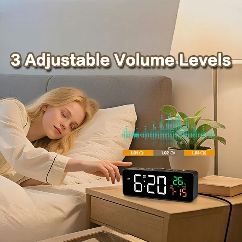 USB Digital Alarm Clock with Temp Display 5