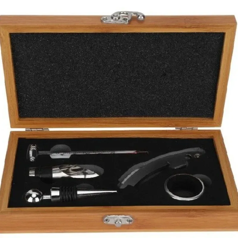 Bamboo Wood Wine Opener Gift Set 5